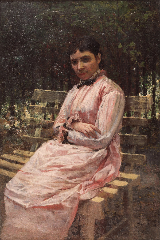 Detail of In a park. (Portrait of the artists wife) by Nikolai Alexandrovich Yaroshenko