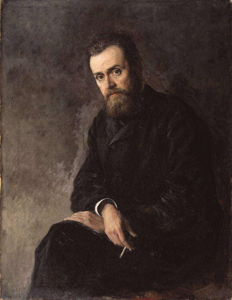 Detail of Portrait of the author Gleb Uspensky, 1884 by Nikolai Alexandrovich Yaroshenko