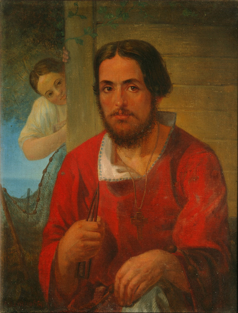 Detail of Fisherman by Pyotr Zakharovich Zakharov