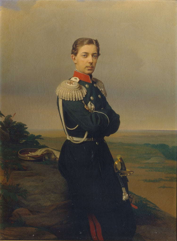 Detail of Portrait of Tsarevich Nicholas Alexandrovich of Russia (1843?1865) by Sergei Konstantinovich Zaryanko