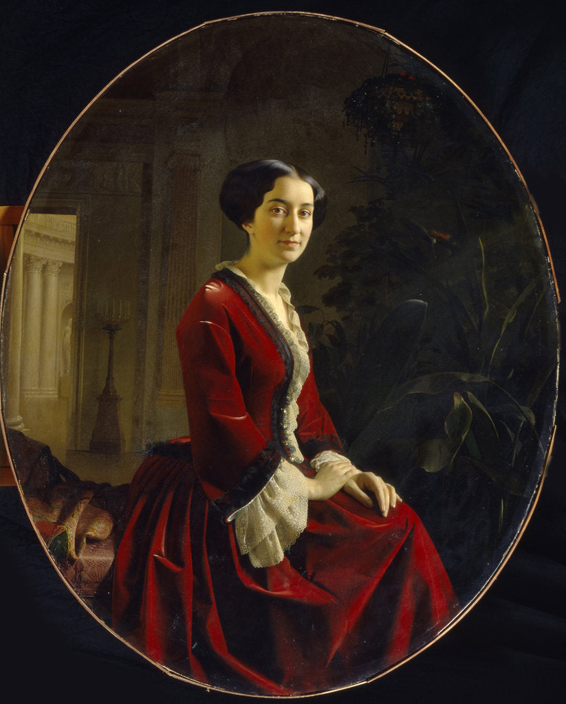 Detail of Portrait of Countess Yelizaveta Christoforovna Abamelik-Lazareva, 1854 by Sergei Konstantinovich Zaryanko