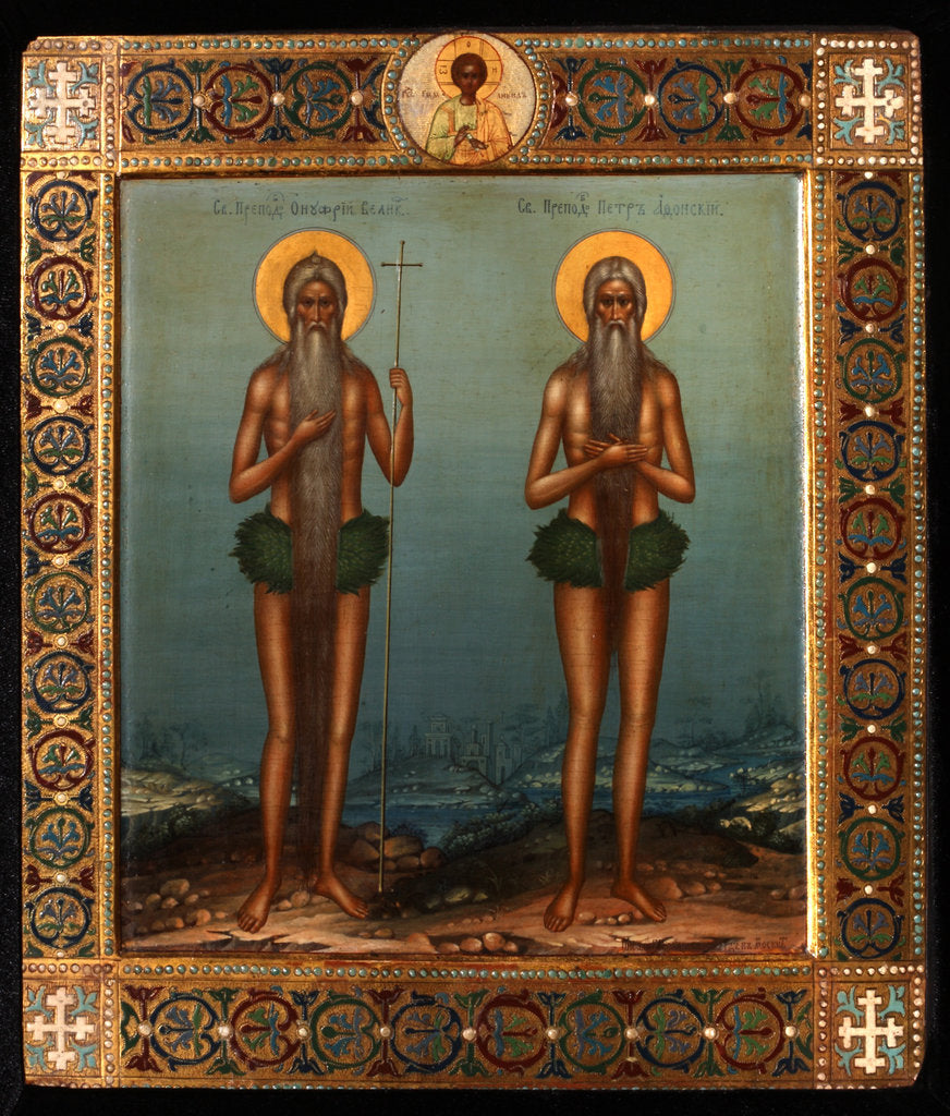 Detail of Venerable Onuphrius and Saint Peter of Mount Athos, 1902 by Vasily Pavlovich Guryanov