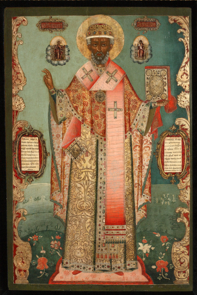 Detail of Saint Nicholas of Zaraysk, Early 18th cen by Russian icon