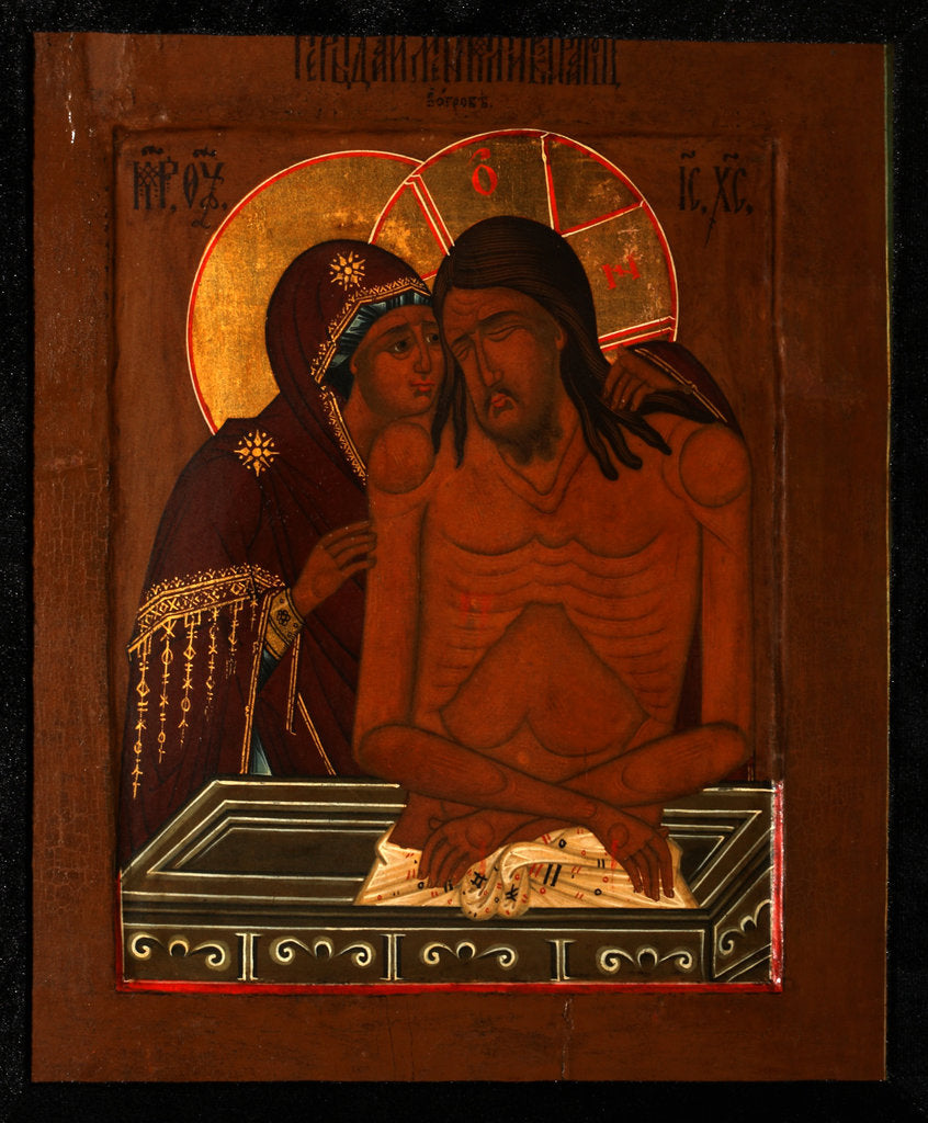 Detail of The Lamentation over the Dead Christ, End of 19th cen by Russian icon
