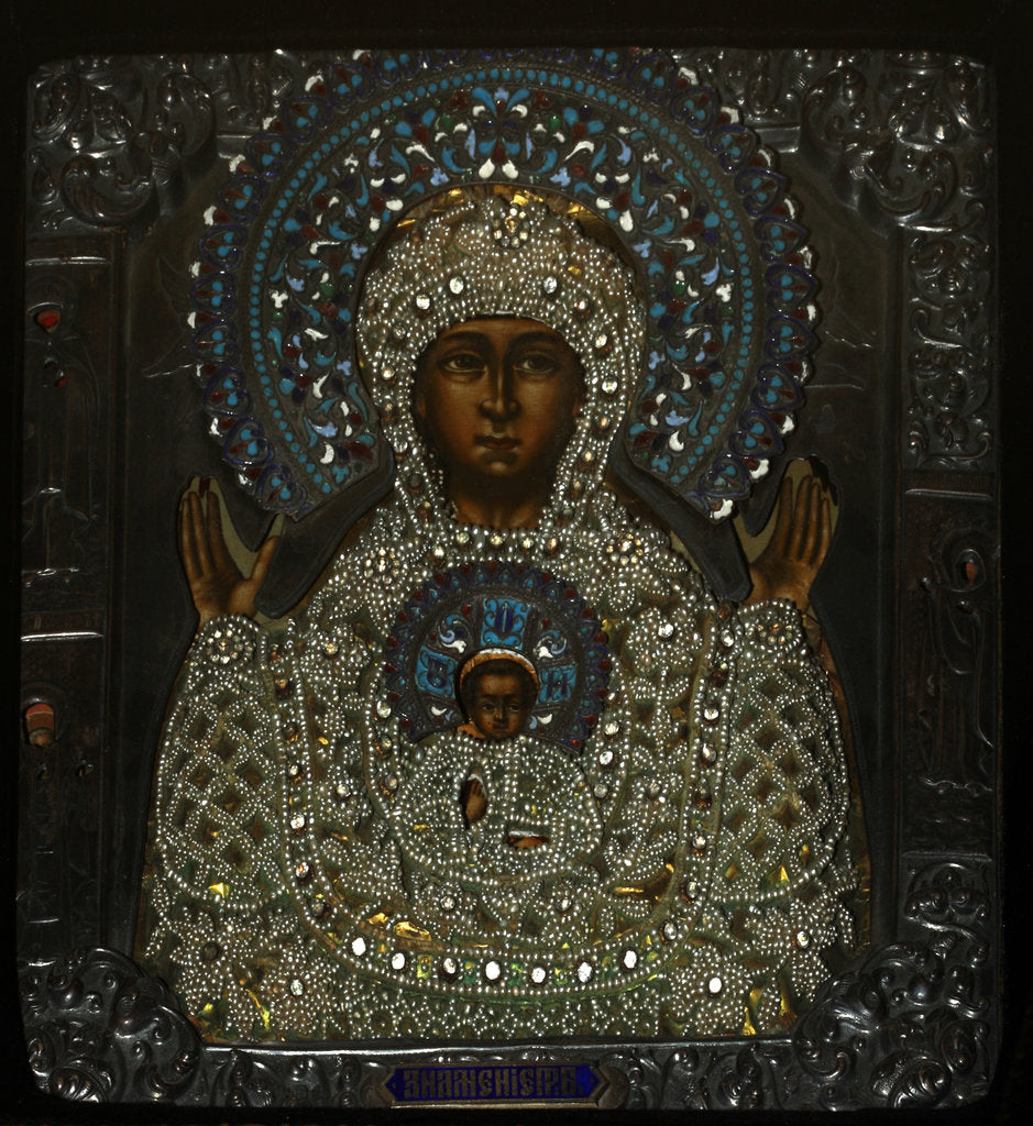Detail of Our Lady of the Sign, Early 18th cen by Russian icon