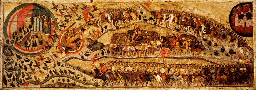Detail of Blessed Be the Host of the King of Heaven, 1550s by Metropolitan of Moscow Athanasius