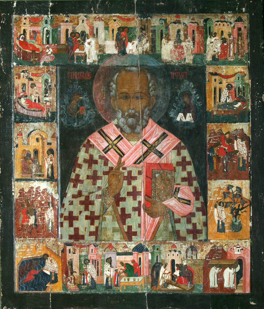 Detail of Saint Nicholas with Scenes from His Life, 16th century by Russian icon