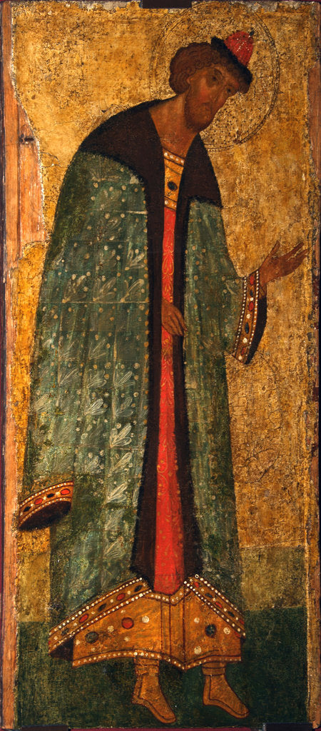 Detail of Saint Prince Boris, 15th century by Russian icon