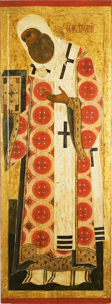 Detail of Saint Peter, Metropolitan of Moscow, Mid of 16th cen by Russian icon