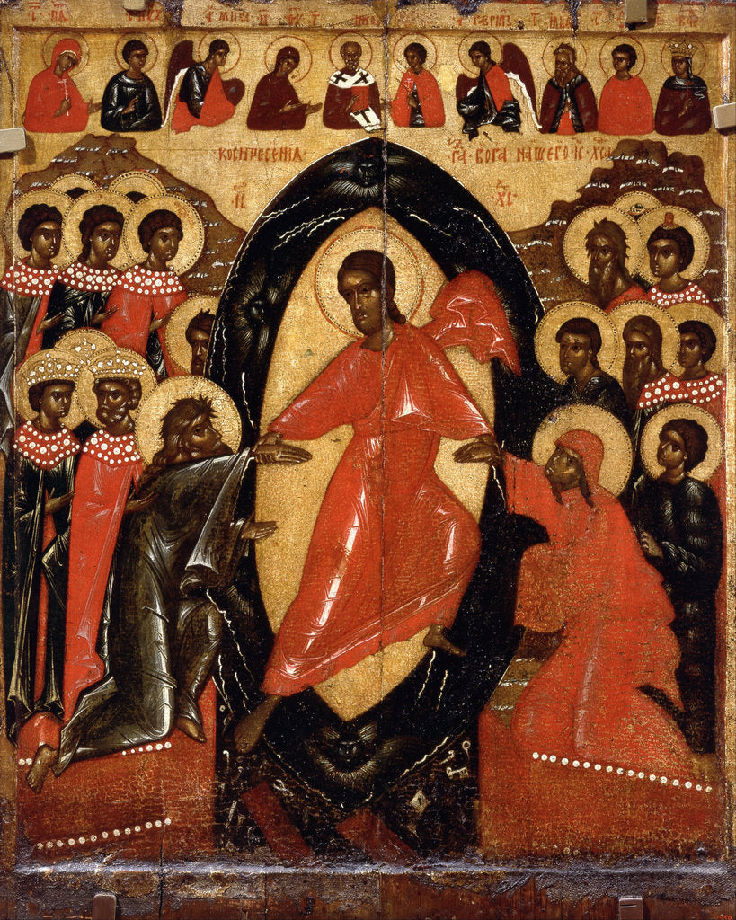 Detail of The Descent into Hell with Deesis and Selected Saints, End of 14th cen by Russian icon