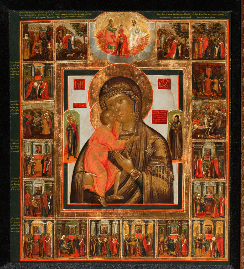 Detail of The Feodorovskaya Mother of God with the Wonders, Mid of the 19th cen by Russian icon