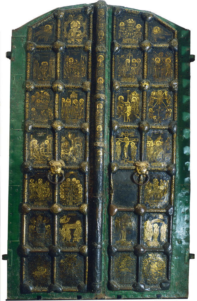 Detail of Golden gates of the Cathedral of the Nativity in Suzdal, Early 13th cen by Russian master