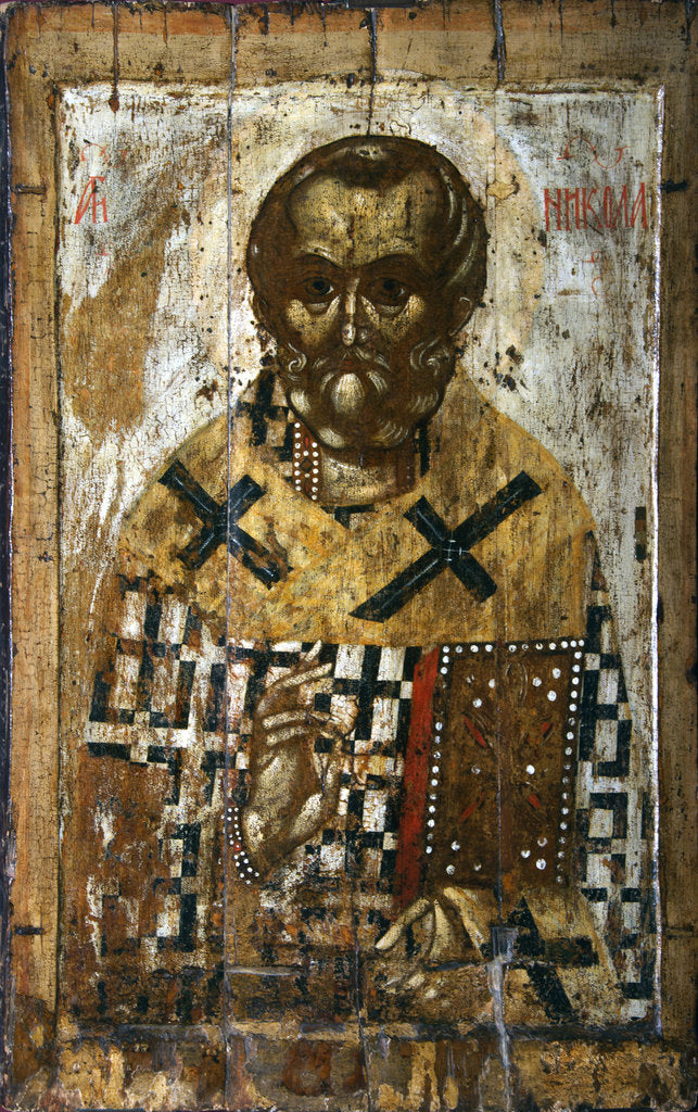 Detail of Saint Nicholas, 14th century by Russian icon