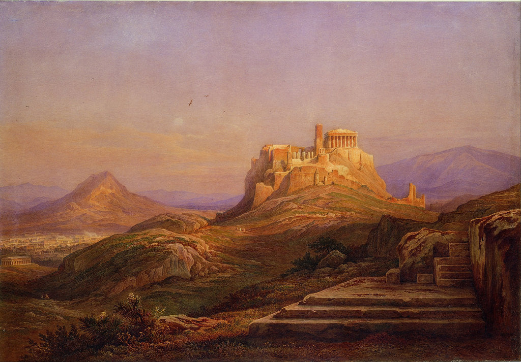 Detail of View of the Acropolis from the Pnyx, 1863 by Rudolf Müller