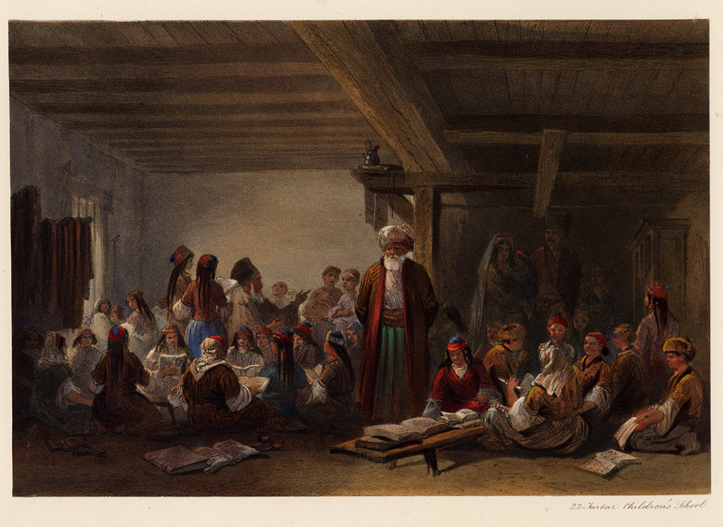 Detail of Crimean Tatars Childrens School, 1856 by Carlo Bossoli