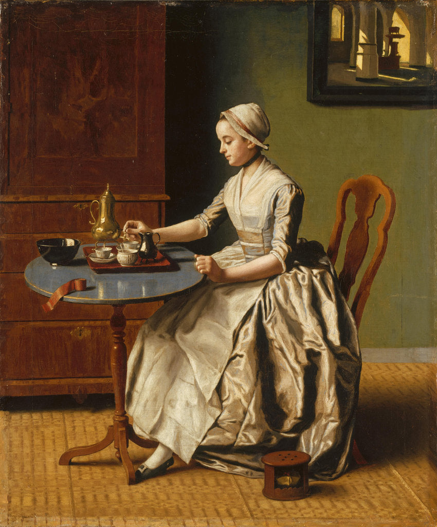 Detail of A Lady pouring Chocolate (La Chocolatière), c. 1745 by Jean-Étienne Liotard