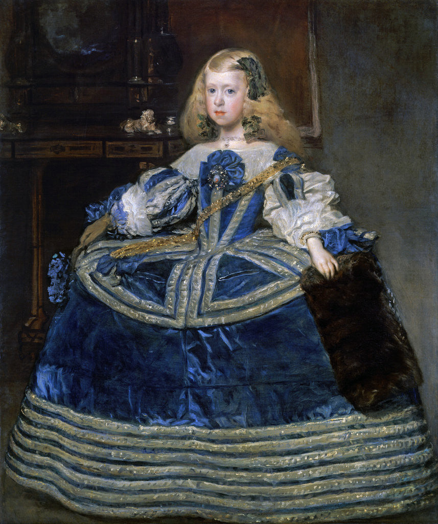Detail of Infanta Margarita Teresa (1651-1673) in a Blue Dress by Diego Velazquez