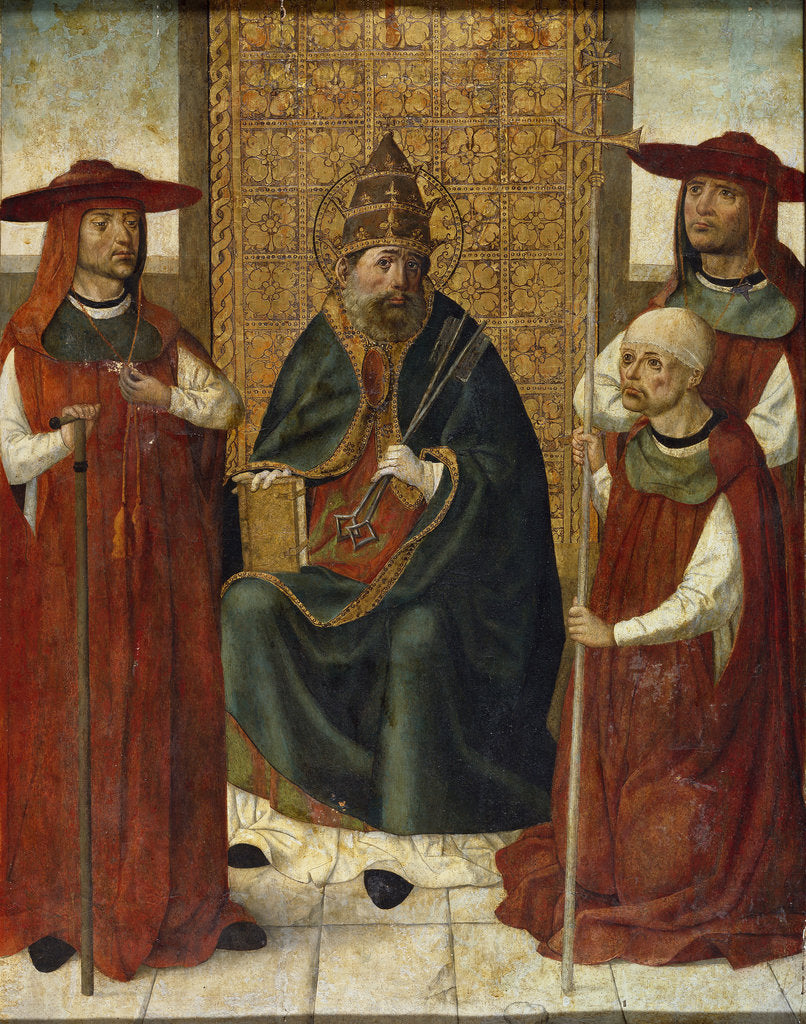 Detail of Cardinal Pedro González de Mendoza praying before Saint Peter, 1490-1495 by Anonymous