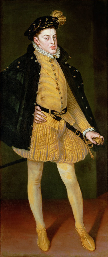 Detail of Don Carlos, Prince of Asturias, 1564 by Alonso Sánchez Coello