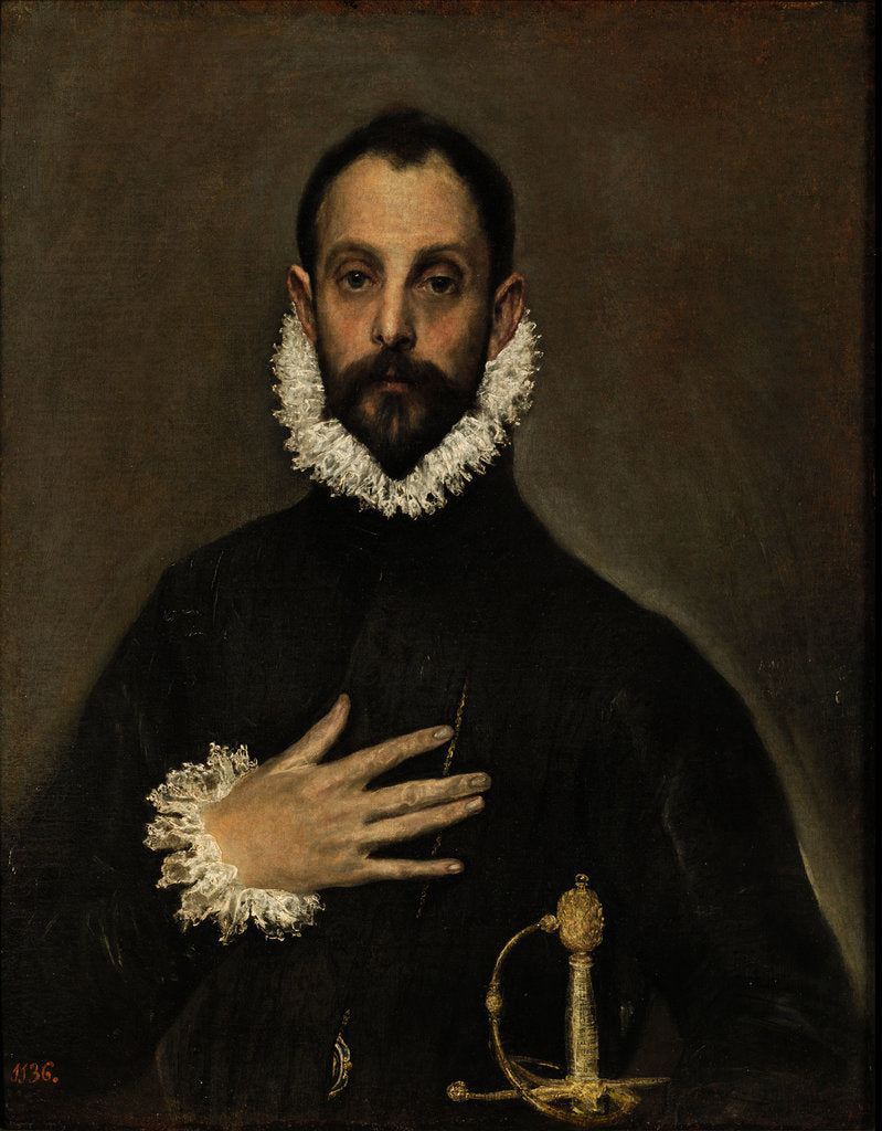 Detail of Nobleman with his Hand on his Chest, c. 1580 by Dominico El Greco