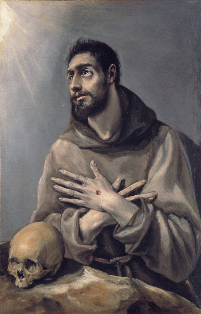 Detail of Saint Francis in ecstasy, c. 1580 by Dominico El Greco