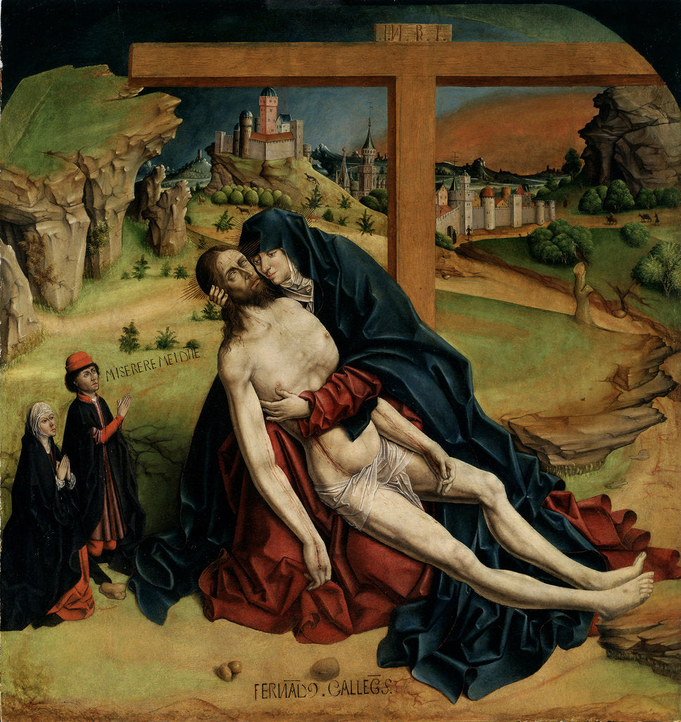 Detail of Pietà, 1465-1470 by Fernando Gallego