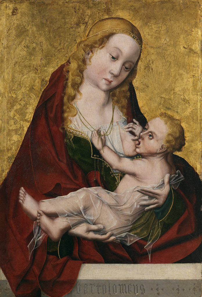 Detail of Tthe Virgin suckling the Child, c. 1490 by Maestro Bartolomé