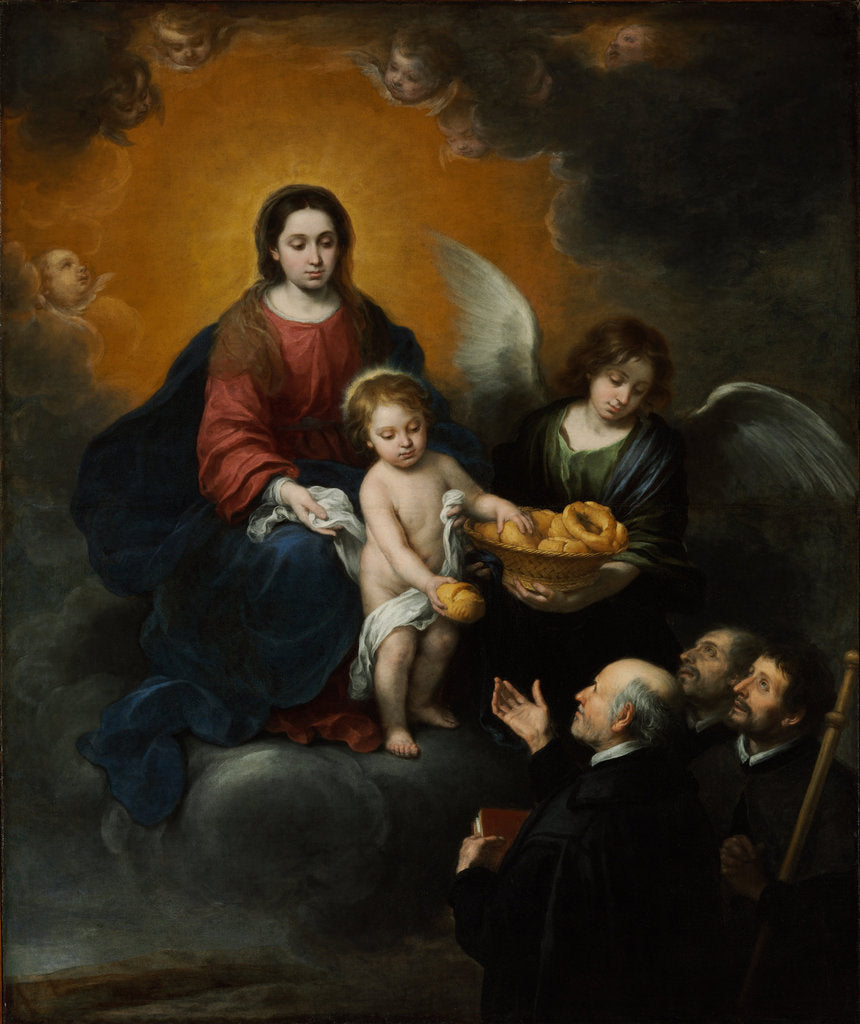 Detail of The Infant Christ Distributing Bread to the Pilgrims, 1678 by Bartolomé Estebàn Murillo