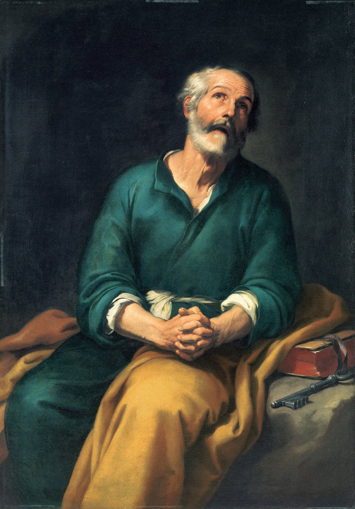 Detail of Saint Peter in Tears, c. 1655 by Bartolomé Estebàn Murillo