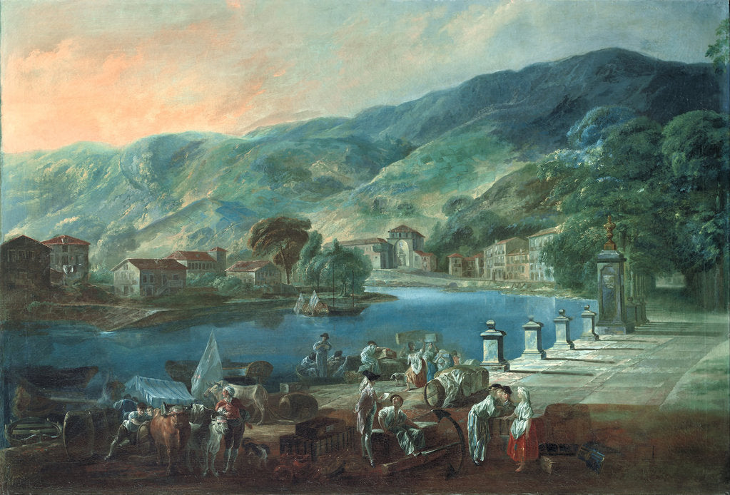 Detail of View of El Arenal in Bilbao, ca 1784 by Luis Paret y Alcázar