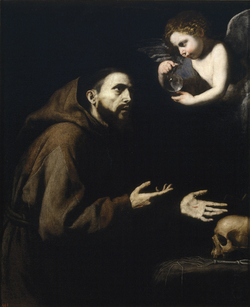 Detail of Francis of Assisi and the angel with the water bottle, 1636-1637 by José de Ribera