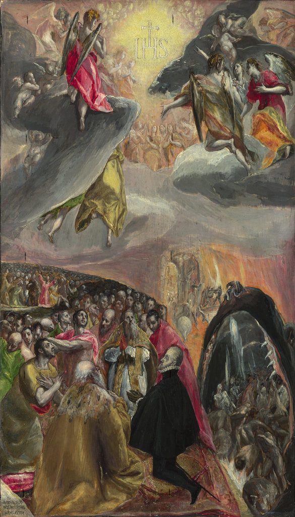 Detail of The Adoration of the Name of Jesus, 1570s by Dominico El Greco