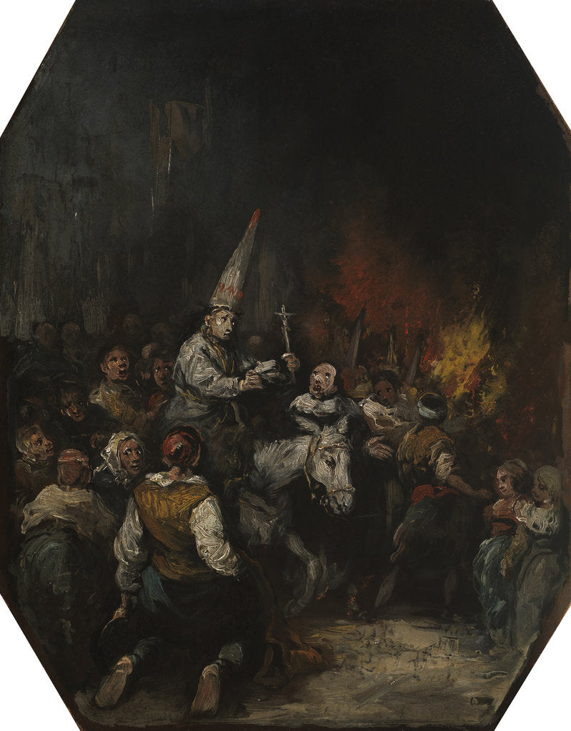 Detail of Convicted by the inquisition, ca 1860 by Eugenio Lucas Velázquez