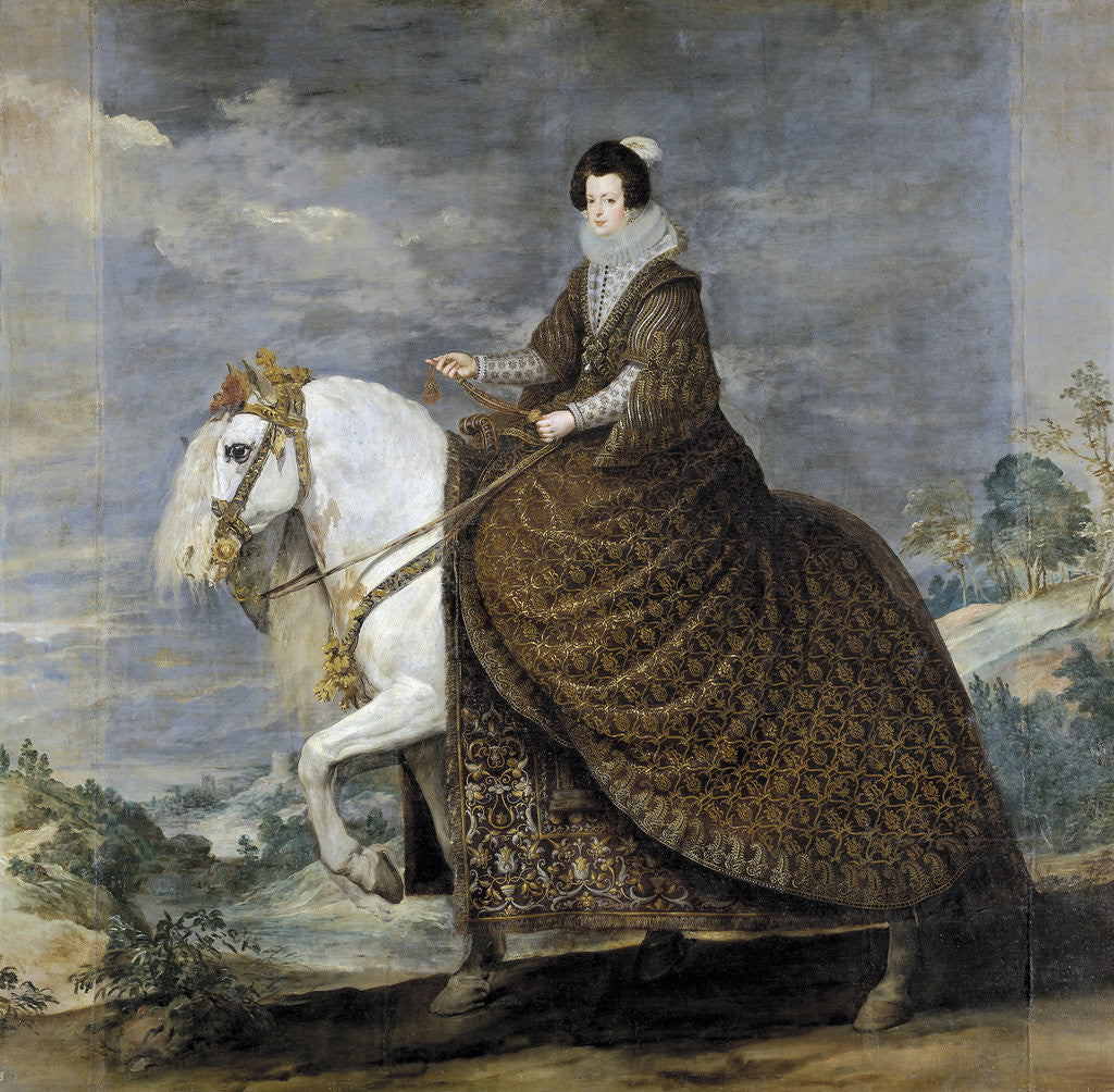 Detail of Equestrian Portrait of Elisabeth of France (1602?1644), Queen consort of Spain by Diego Velazquez