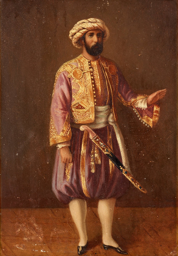 Detail of Portrait of the King Charles XV of Sweden in Turkish Dress, Mid of the 19th cen by Anonymous