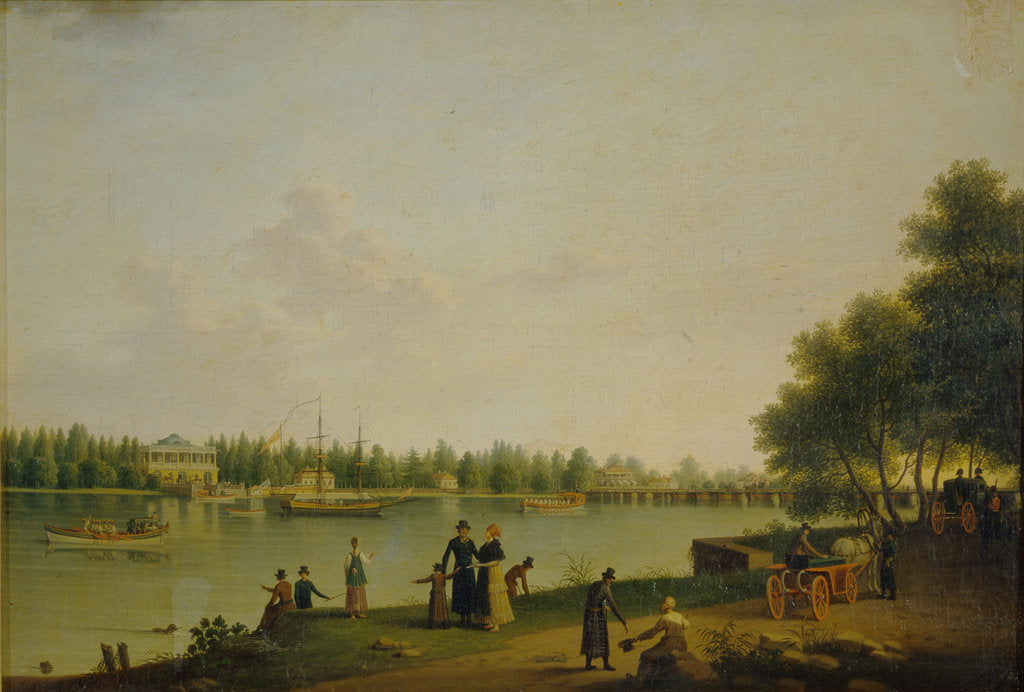 Detail of View of the Dacha of Prince Stroganov near Saint Petersburg, 1804 by Benjamin Paterssen
