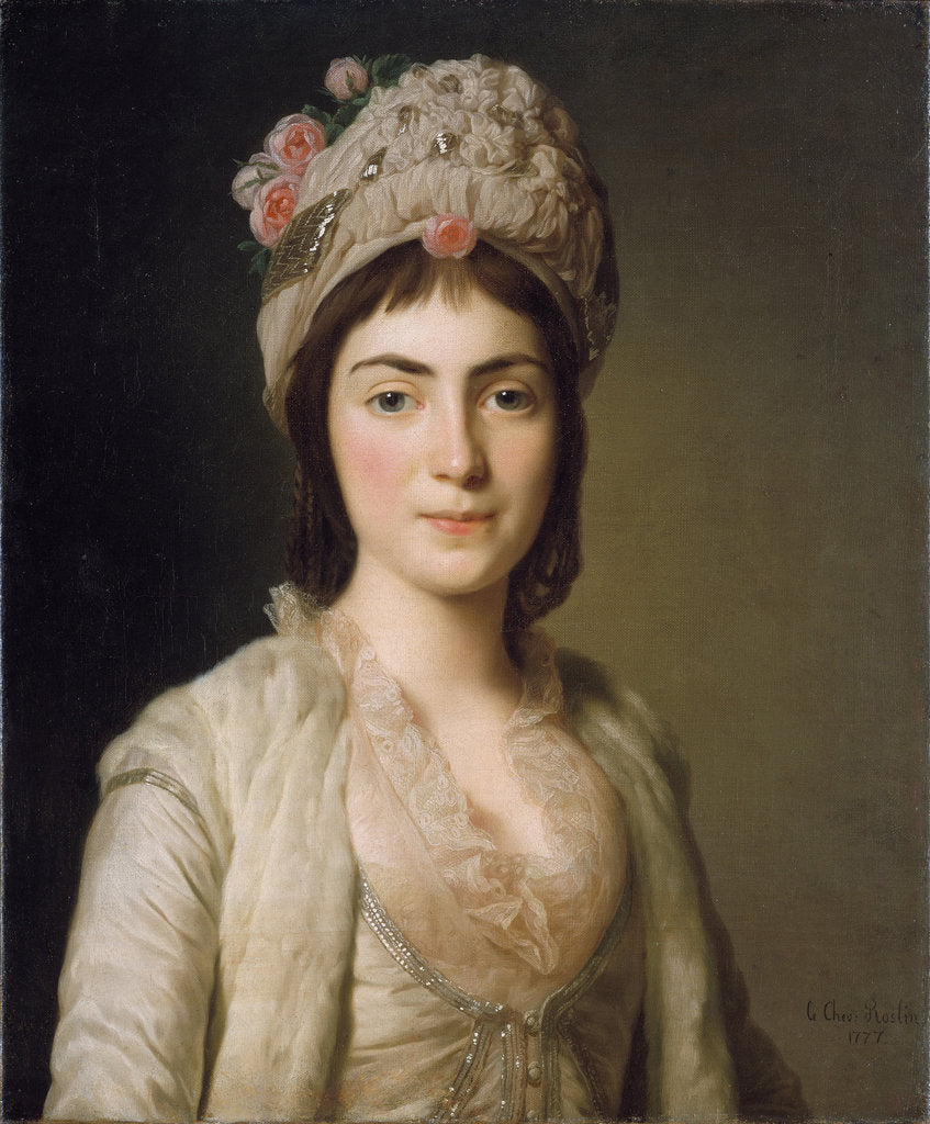 Detail of Portrait of Zoie Ghica, the Princess of Moldavia, 1777 by Alexander Roslin