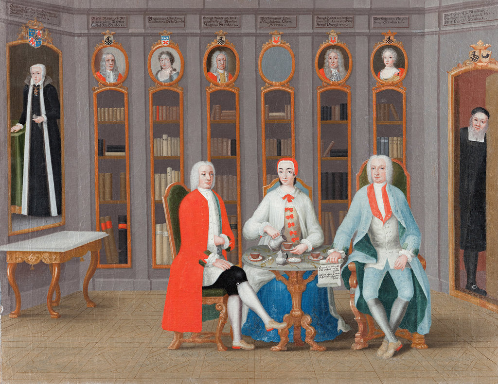 Detail of The Stenbock family in their library at Rånäs, c. 1740 by Carl Fredrik Svan