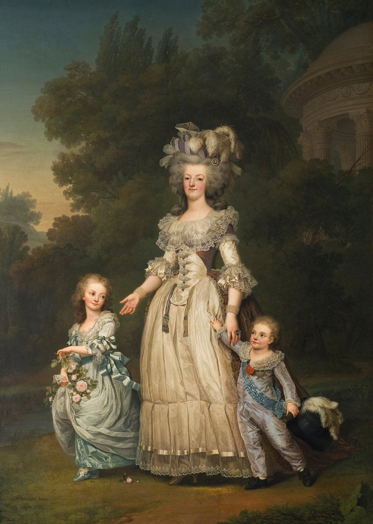 Detail of Queen Marie Antoinette of France and two of her Children Walking in The Park of Trianon, 1785 by Adolf Ulrik Wertmüller