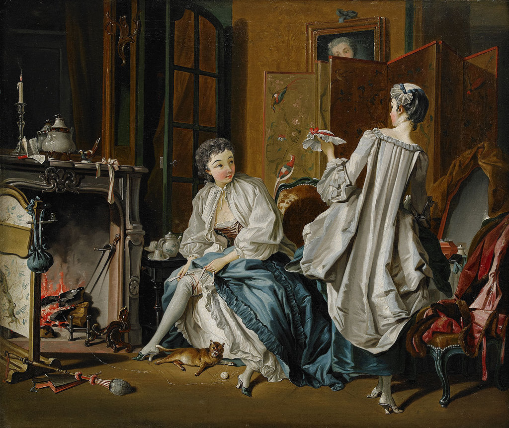 Detail of Morning toilet (After François Boucher) by Pehr Hilleström