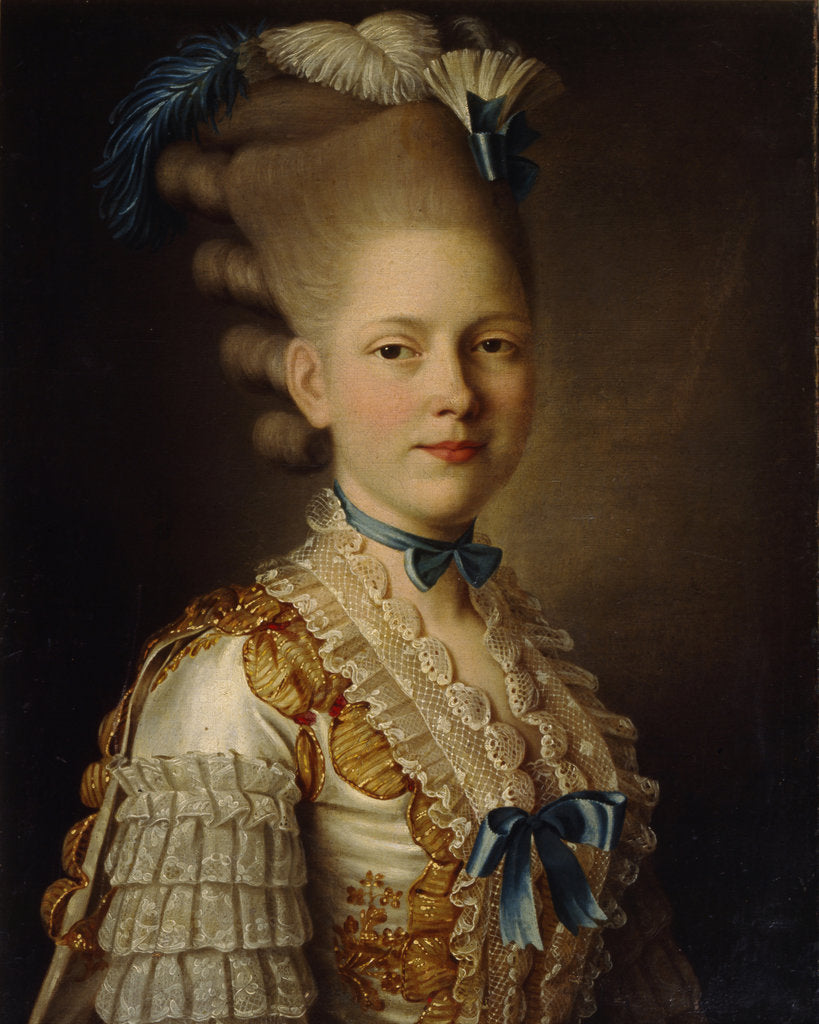 Detail of Portrait of Countess Kh. Obolenskaya, ca 1776 by Alexander Roslin
