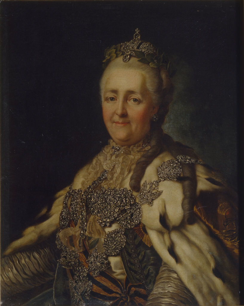 Detail of Portrait of Empress Catherine II by Alexander Roslin