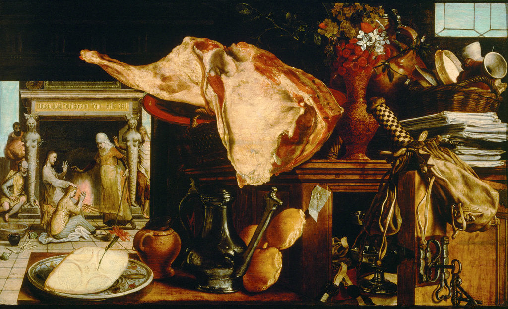 Detail of Vanity Still Life (Christ in the House of Martha and Mary), 1552 by Pieter Aertsen