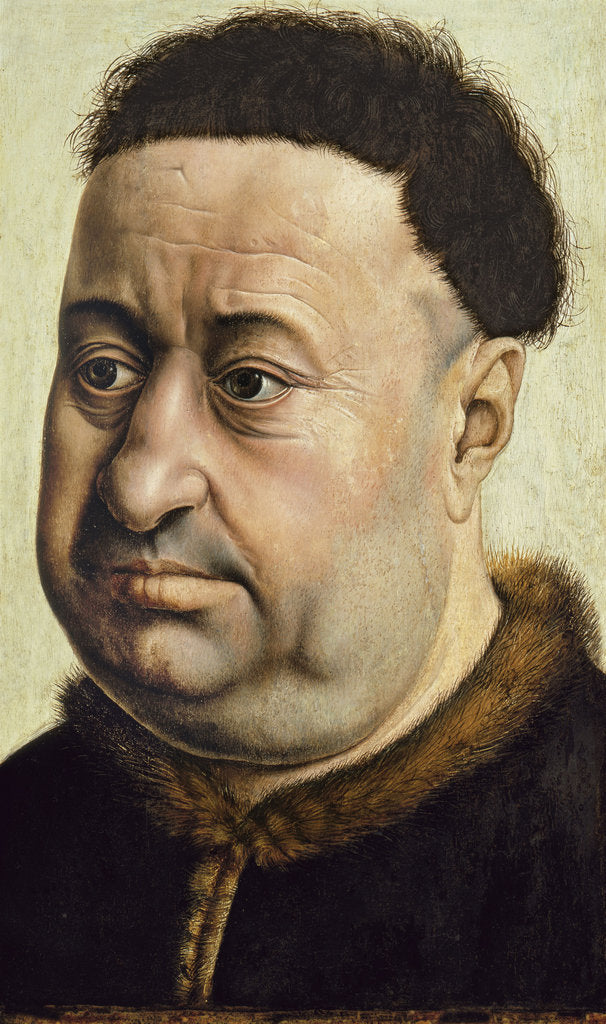 Detail of Portrait of a Man (Robert de Masmines?), c.1425 by Robert Campin