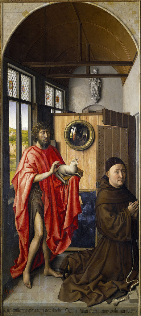 Detail of Saint John the Baptist and the Franciscan Heinrich von Werl, 1437 by Robert Campin
