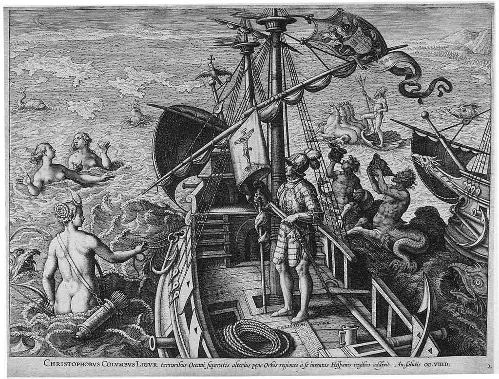 Detail of Christophorus Columbus Ligur (Americae Retectio) by Philipp Galle