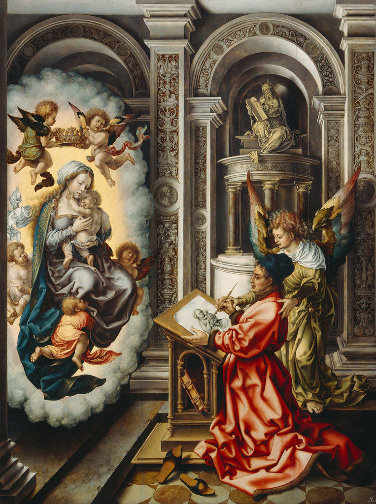 Detail of Saint Luke Painting the Madonna, c. 1520 by Jan Gossaert