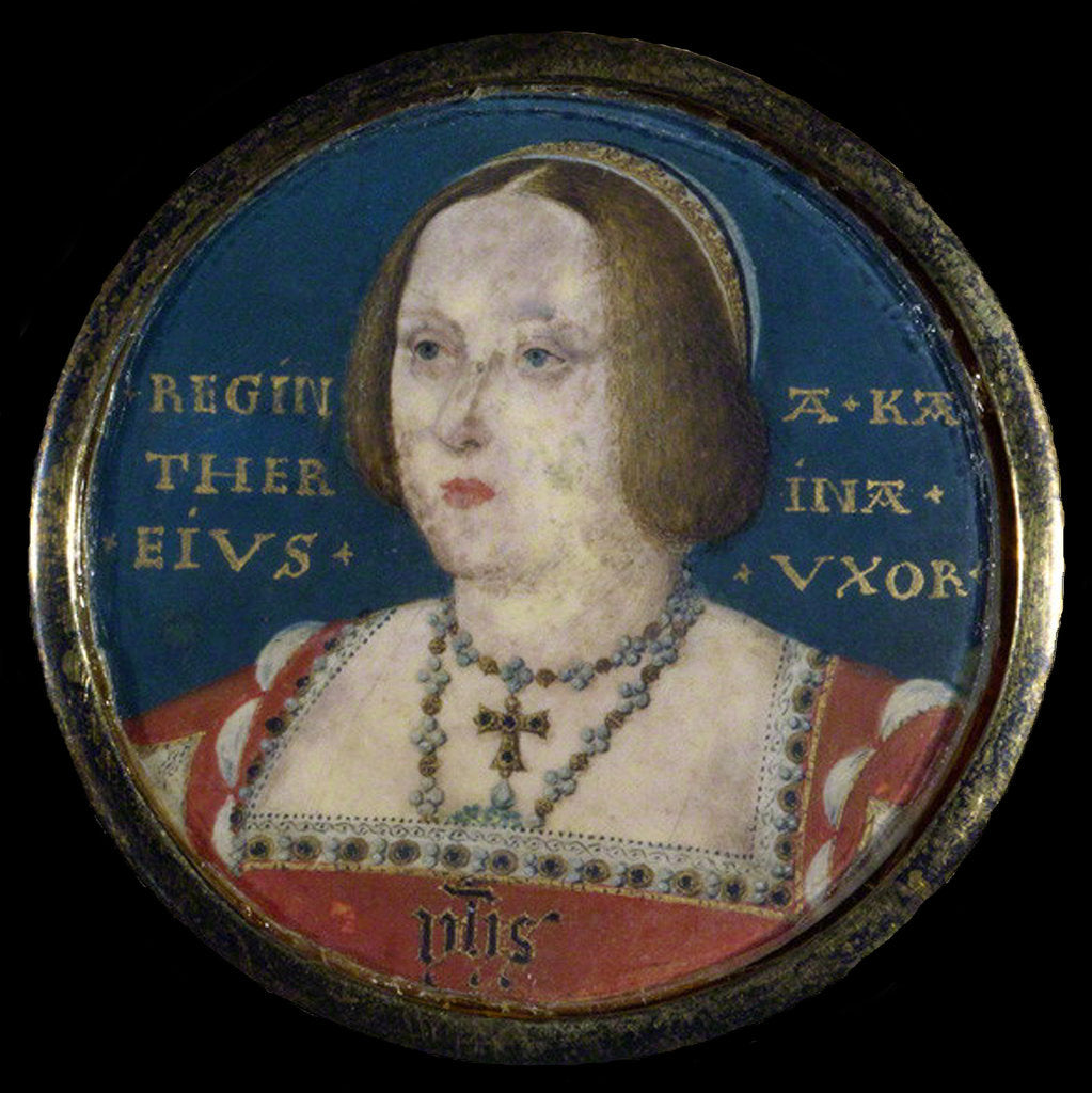 Detail of Portrait of Queen Catherine of Aragon, c. 1525 by Lucas Horenbout