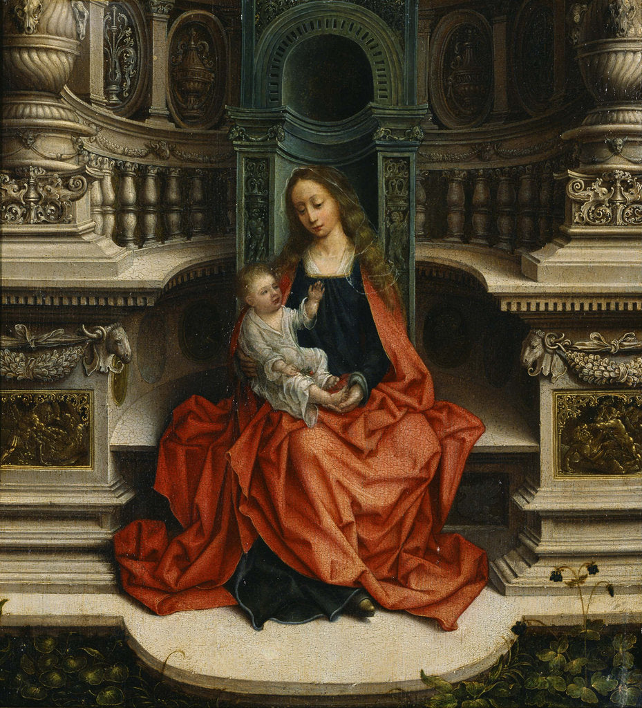 Detail of The Madonna and Child Enthroned, 16th century by Adriaen Isenbrant