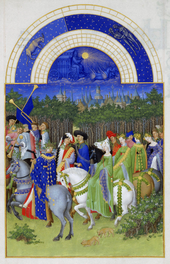 Detail of May (Les TrÃ¨s Riches Heures du duc de Berry) by Limbourg Brothers